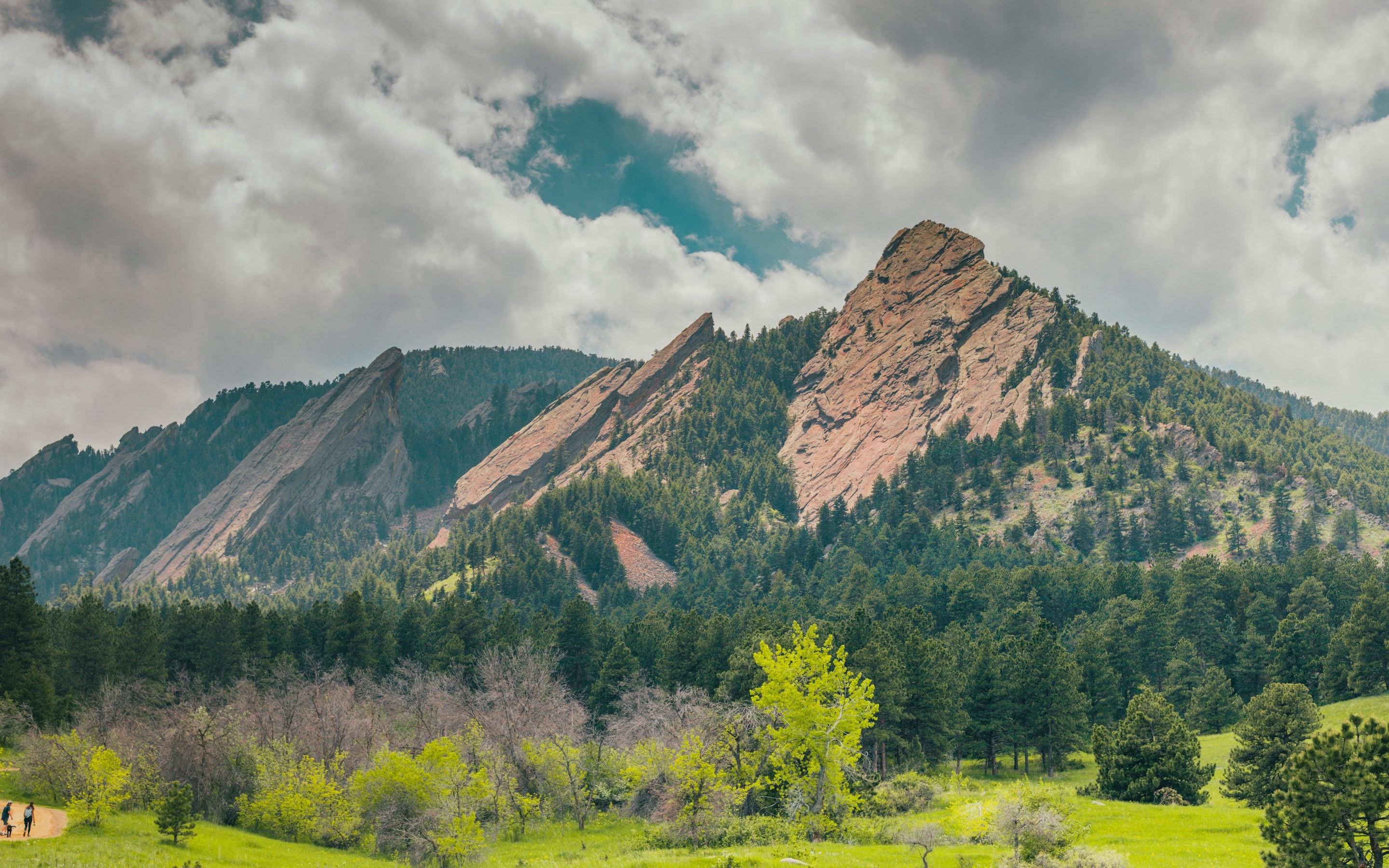 The Flatirons above Boulder, seen from Chautauqua